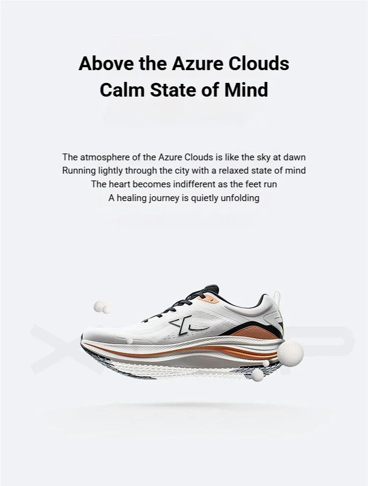 Xtep Qing Yun Go Male's Comfortable Cushioned Rebound Breathable Anti-Slip Durability Comfort Running Shoes 974219110025