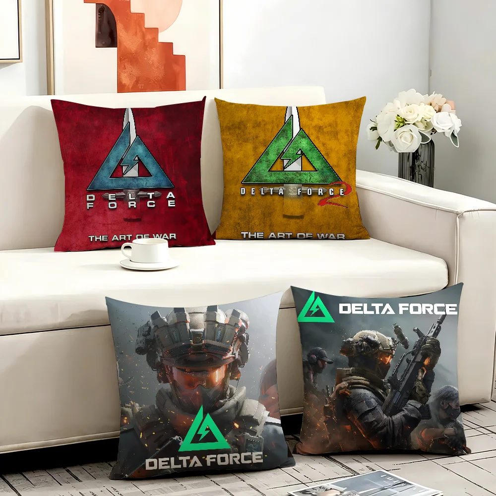 Game D-Delta F-Force cushion cover Anti-dustmite Sofa Cushion Decorative Office Cover Lounge Area Indoor & Outdoor Use