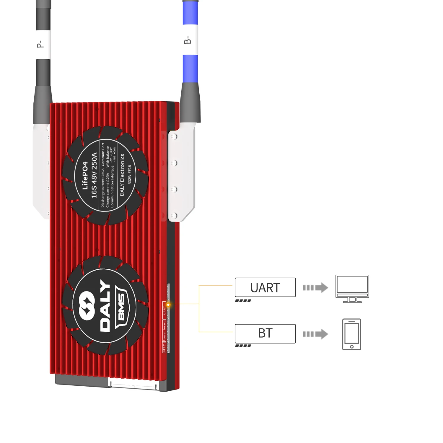 Daly Smart BMS 48v 250a UART BT Function 3.2v Rechargeable Lifepo4 Battery Pack With BMS 16s 250a