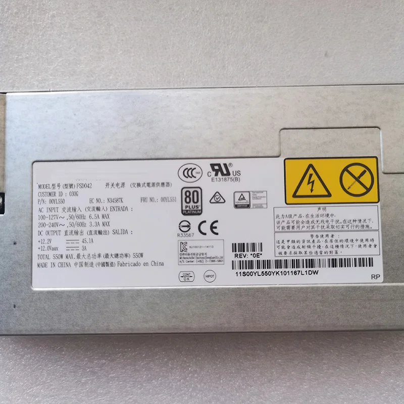 FSD042 550W 94Y8187 94Y8139 00YL551 For IBM X3550M5 X3650M5 Original Dedicated Server Power Supply