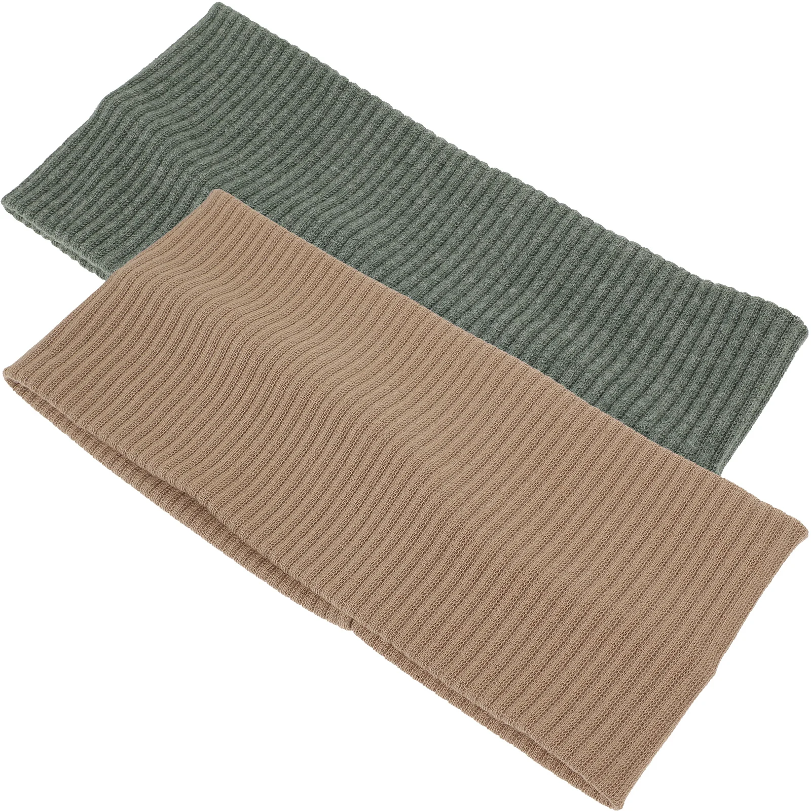 

2pcs Women Hair Yoga Sweatbands Cotton Athletic Headbands for Running Lightweight Elastic Wide Edge Black Khaki