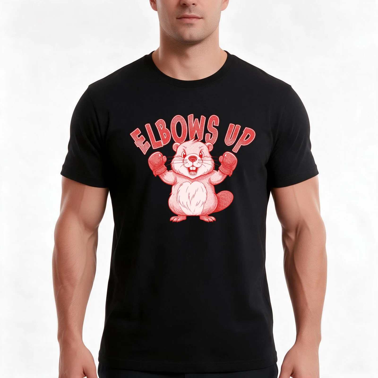 Elbows Up T-Shirt, Summer Casual Cotton Tee, Oversized Streetwear Tops, Vintage Graphic Print, Loose Fit Short Sleeve