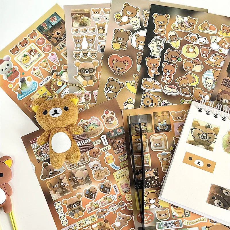 

New Rilakkuma Die Cut Sticker Cartoon Waterproof Sticker Diy Scrapbook Suitcase Ccd Water Bottle Decoration Friend Birthday Gift
