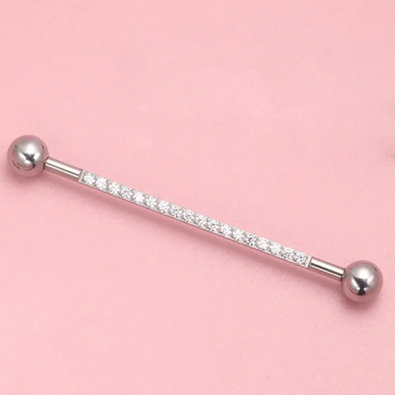 F136 Implant Grade Titanium 14G Internal Thread Industrial Barbell Piercing 38mm Bar for Upper Ear Cartilage for Men and Women