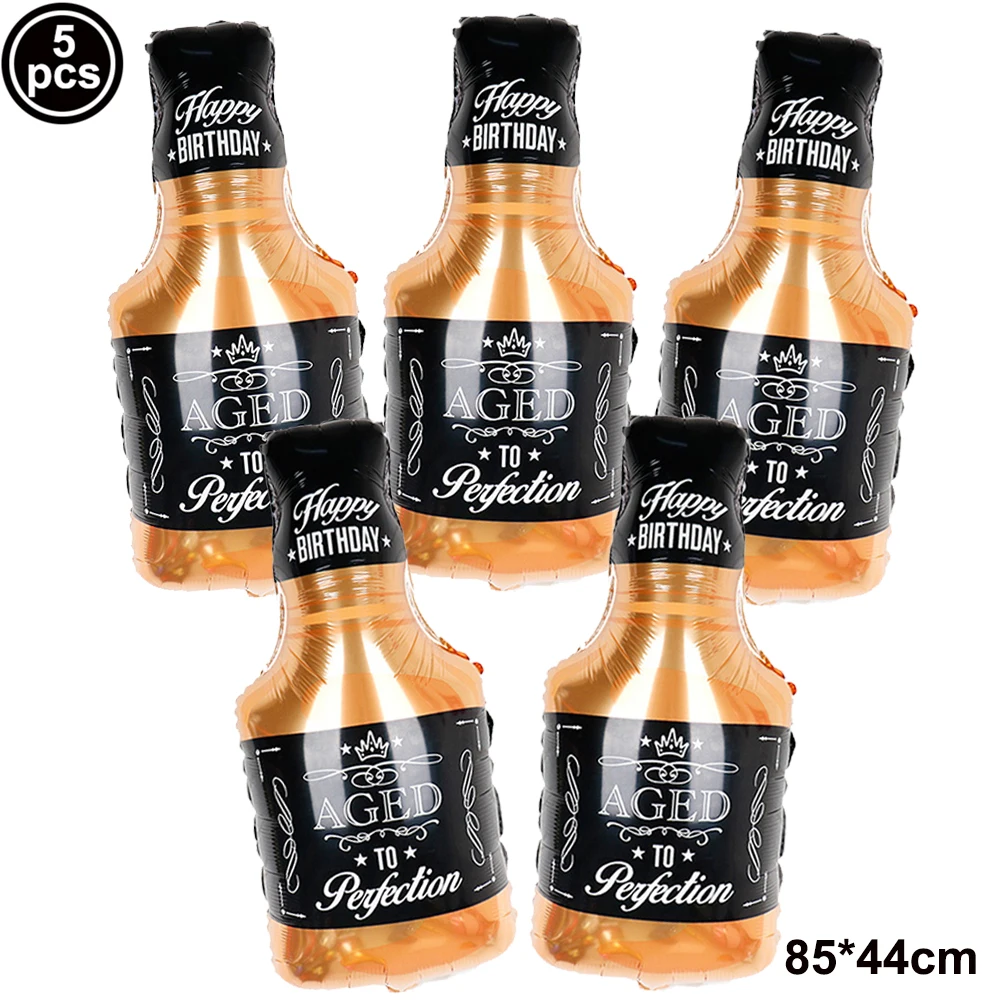 Whisky Biere Geburtstag Party Dekorationen Einweg Geschirr Tischdecken Whisky Flaschen Ballon Männer Geburtstag Party Supplies – Detail 1