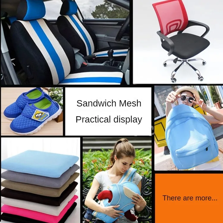 Thickened 3d Mesh Fabric Per Meter for Car Decoration Hats Chair Cover Sewing Plain Shoes Sandwich Cloth Comfortable Breathable