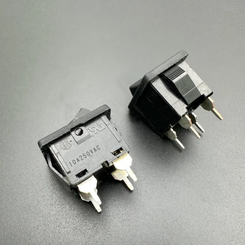 DDJE-4 Lever-type Boat-shaped Power Switch with 4 pins, 2 positions, 10A, 250VAC, Large-power Boat-shaped Button, 21*15mm