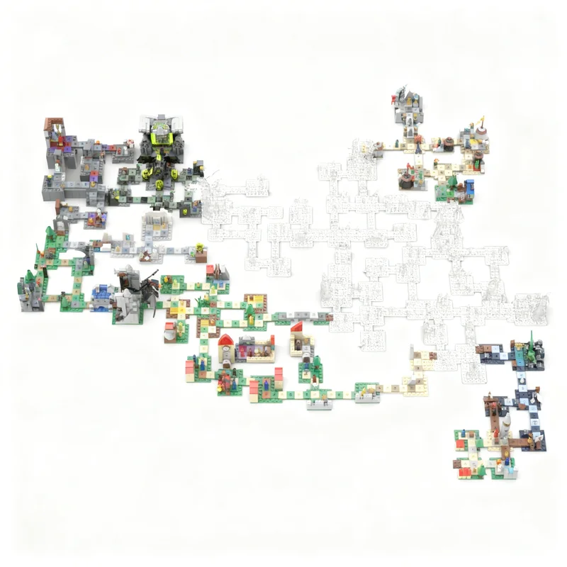 2551pcs MOC Heroica - The Missing Realms Games Model Building Blocks Toy Assemble Birthday Display Education Collection Art DIY