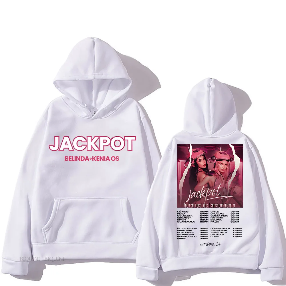 JACKPOT New Song Hooded Belinda & Kenia OS Hip Hop Sweatshirt Ropa Mujer Fleece Clothing Graphic Printing Casual Punk Pullovers