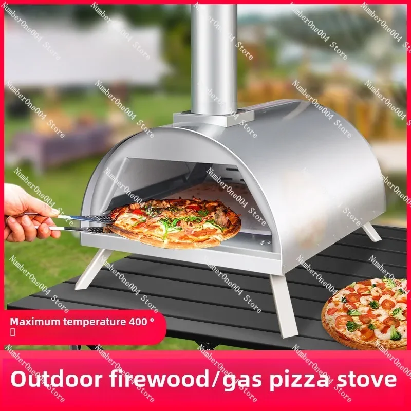 Small Pizza Oven Stainless Steel Gas Pizza Oven Household Outdoor BBQ Oven Fruit Charcoal Fire Pizza Kiln