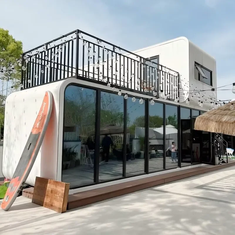 Prefab Customized Double Deck Houses 20ft 40ft Cabin Canteen Shop Hotel Quick Assembly Mobile Modular House