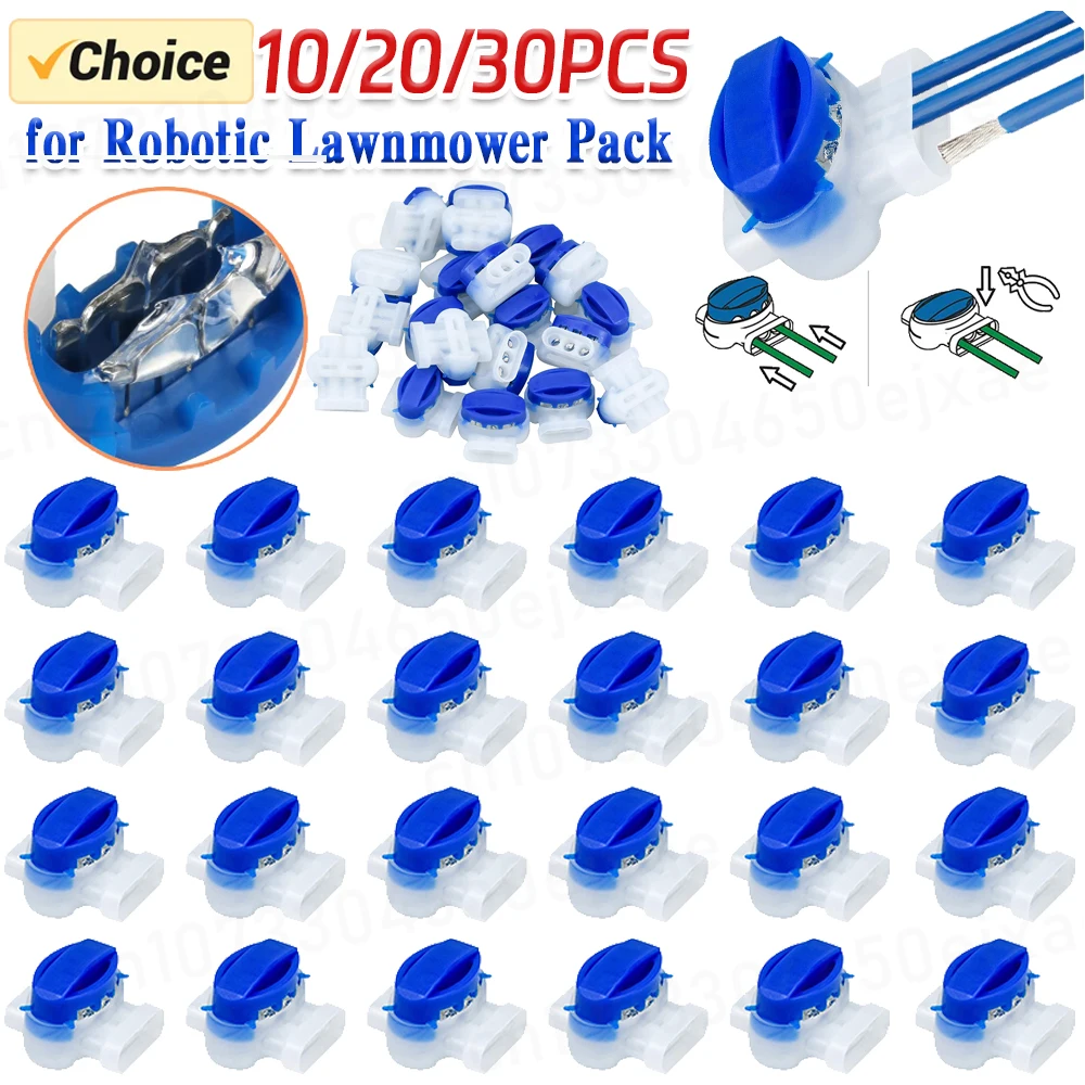 Conector de cabo para cortador de grama robótico, conector de gel à prova d'água terminal de 3 pinos elétricos 314, acessórios de conectores de fio com 10/20/30 peças