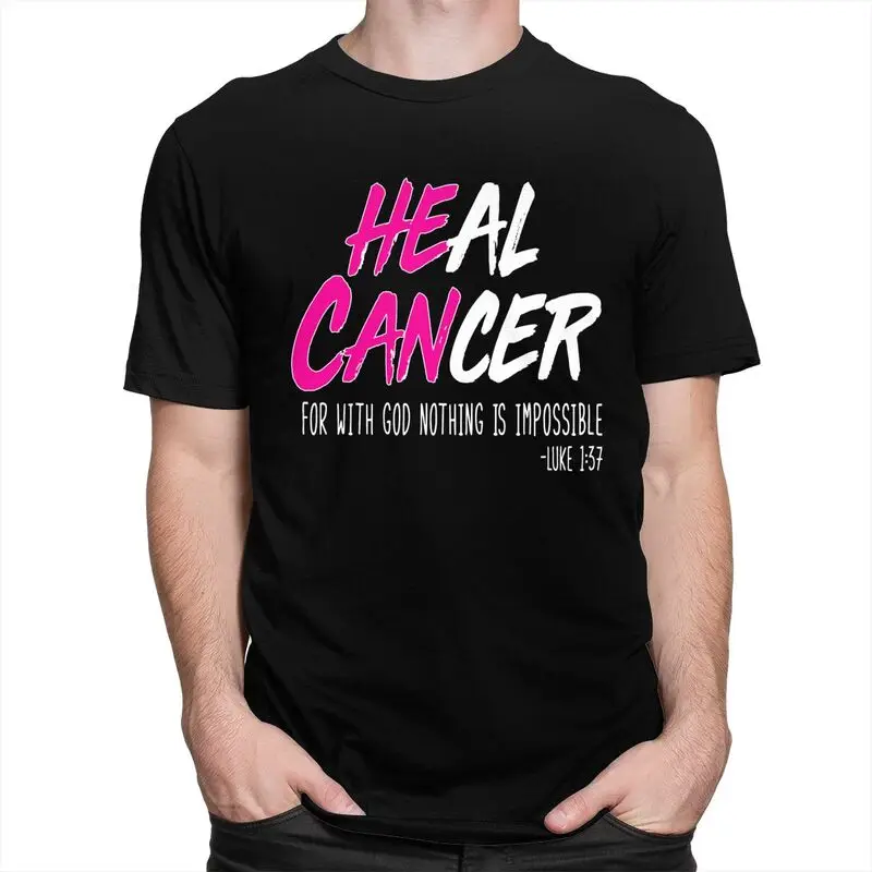 Мужские футболки с изображением рака груди и Бога, футболка из 100% хлопка, новинка для отдыха, креативные футболки с графикой