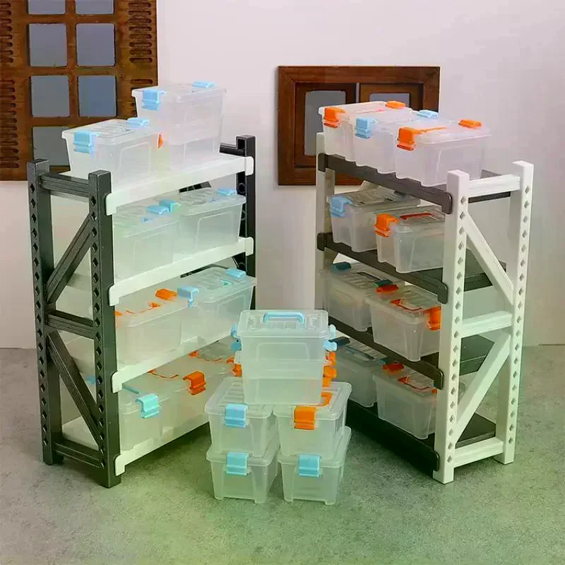 5 Peças de Caixa de Armazenamento Miniatura para Casa de Bonecas, Caixa de Ferramentas Transparente, Decoração para Casa de Bonecas, Acessórios para Cenário Micro
