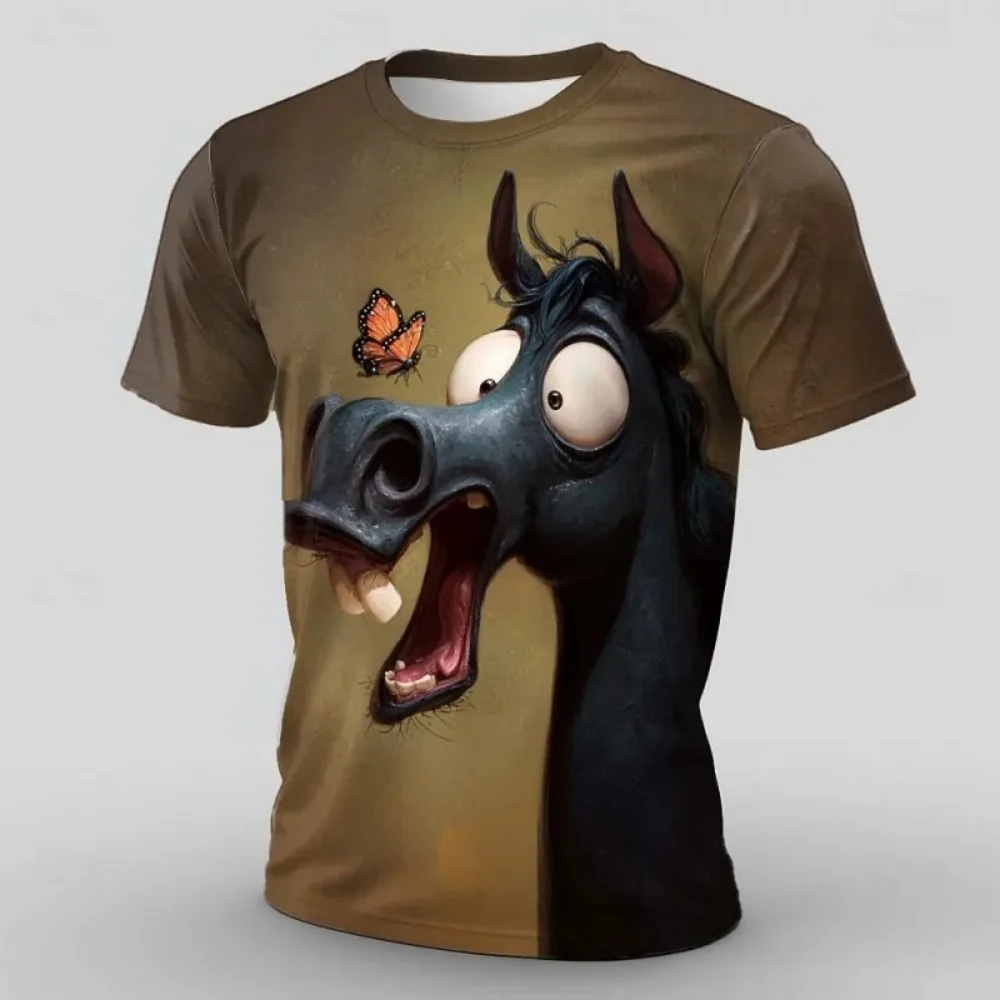 Fun Cartoon 3D Printed Men Women T-shirts Role-playing Collar Harajuku Breathable Quick-Drying Sports Y2K Parent-Child Clothing