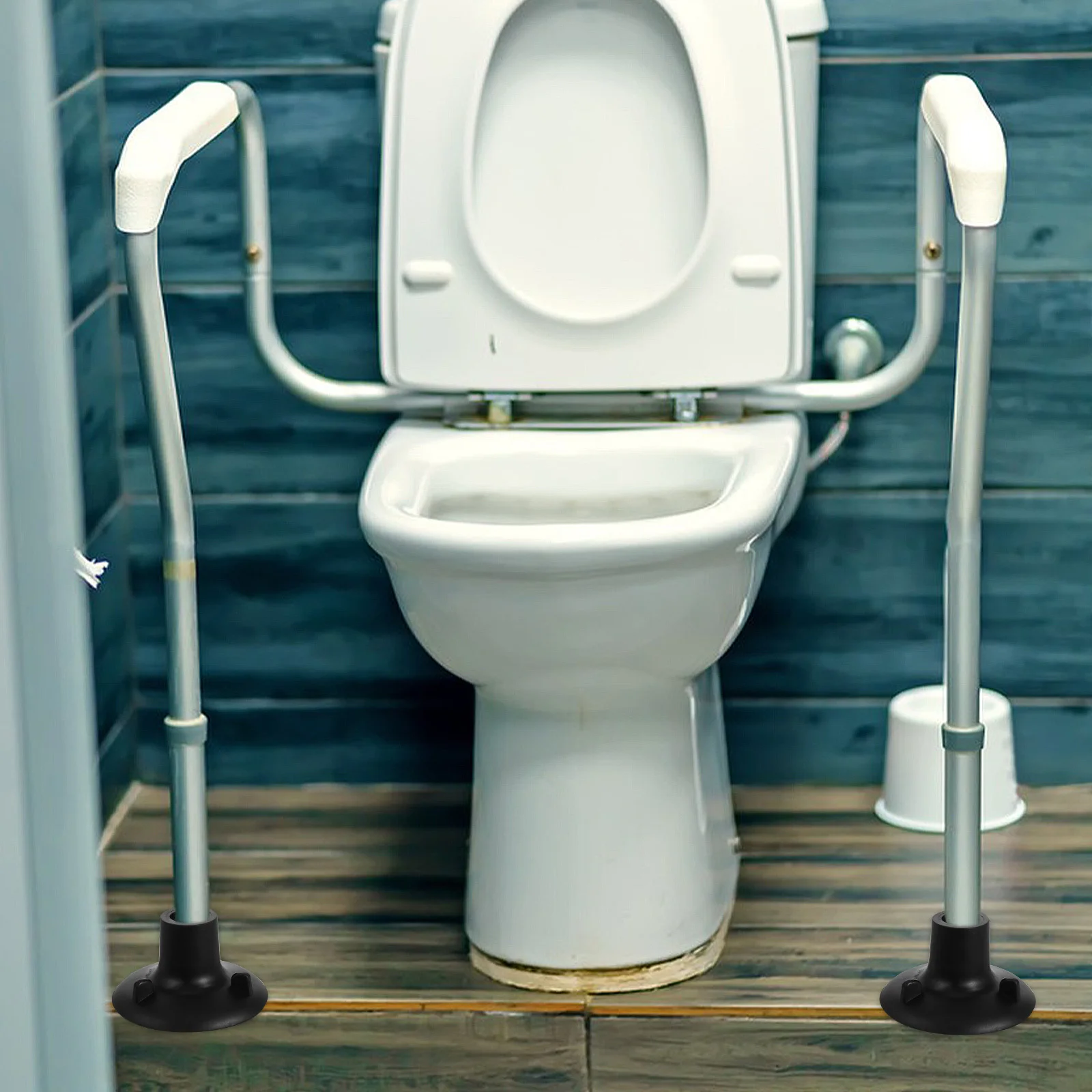 

4Pcs Toilet Chair Rubber Feet Pads Non Slip Replacement Stable Grip Shower Bedside Commode Leg Caps Floor Protection 24Mm