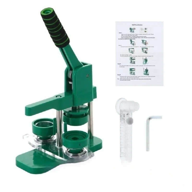 Brand new plastic badge machine, art card pressing machine with 100-button paper cutting machine, badge mold