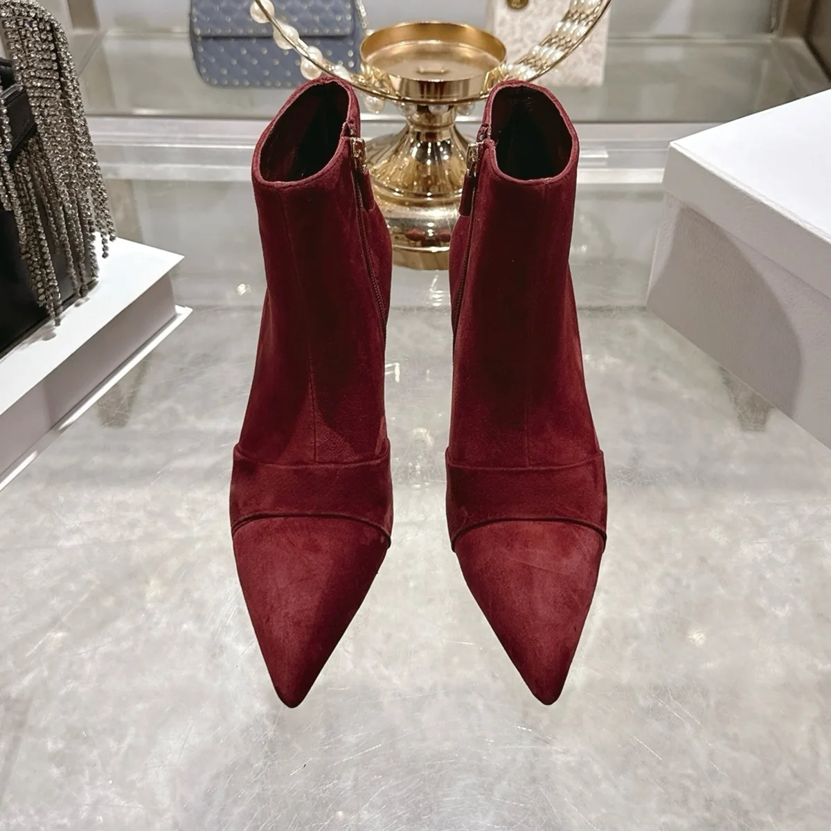 2026 High Quality Autumn women shoes pointed toe side zip ankle boots fashion high heel chic everyday footwear ch25092005