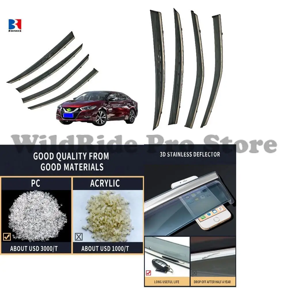 

1 set For NISSAN MAXIMA 2016 Injection Deflector PC Factory Directly Sell Custom Door Window Visor