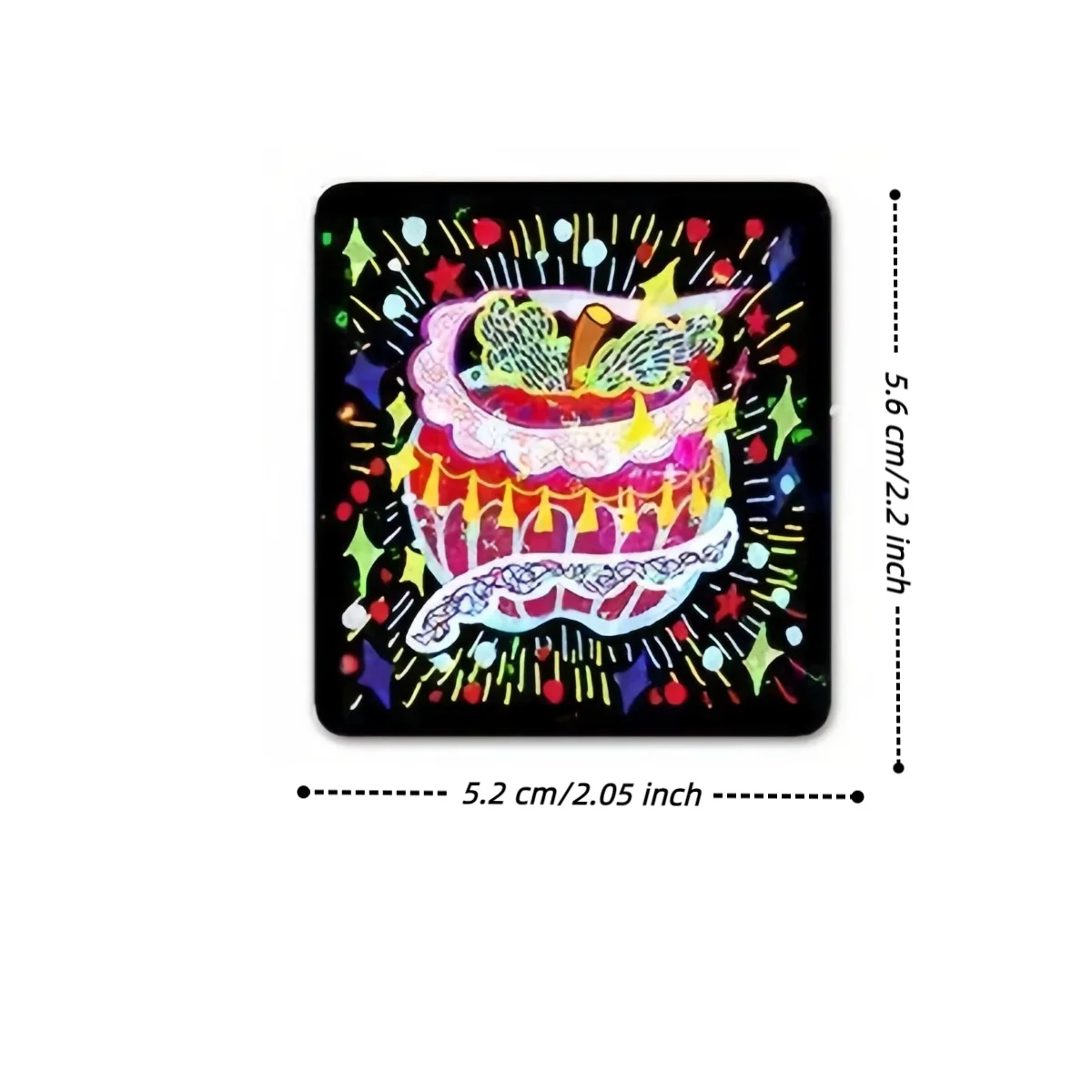 50Pcs Holographic Iridescent Apple Themed Graffiti Sticker Pack, No Residue DIY Decals for Water Bottle Journal Helmet