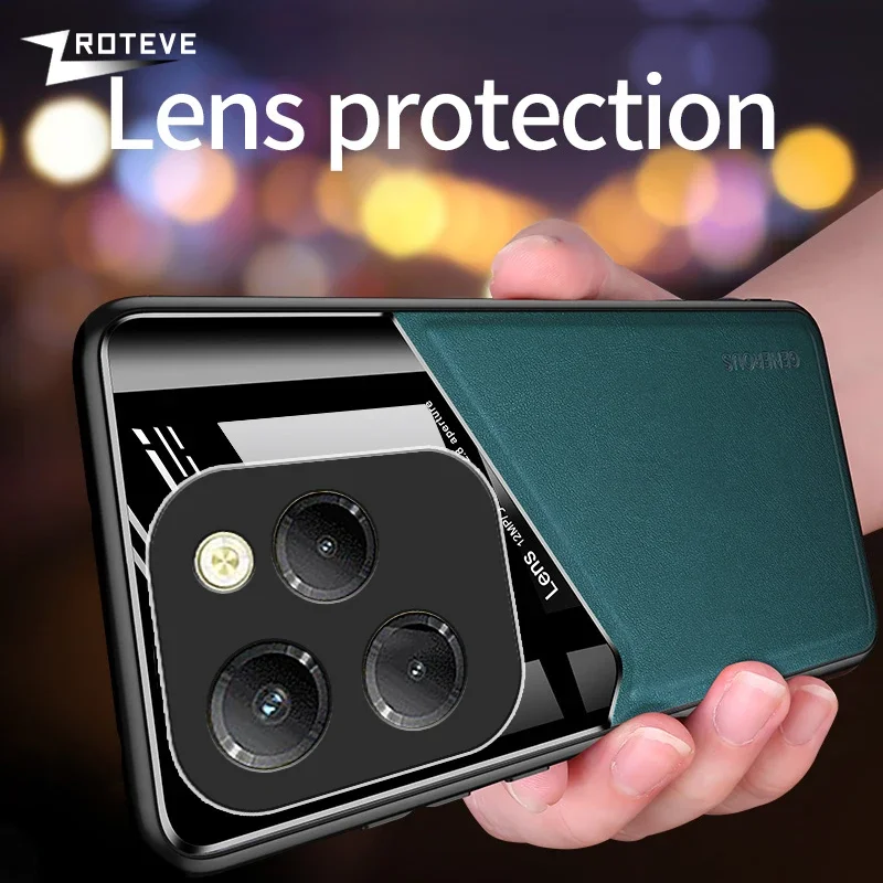 For Infinix Hot40 Pro Case Zroteve PU Leather Car Magnetic Hard PC Cover For Infinix HOT 40 40Pro 40i Smart 8 Smart8 Phone Cases
