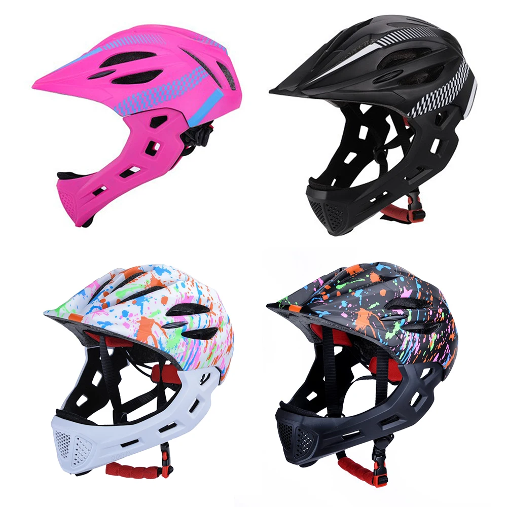 1pc 46-53cm Kids Full Face Helmet Insect Proof Net Ultralight Breathable Children Helmet for Mountain Bike Balance Bike Cycling