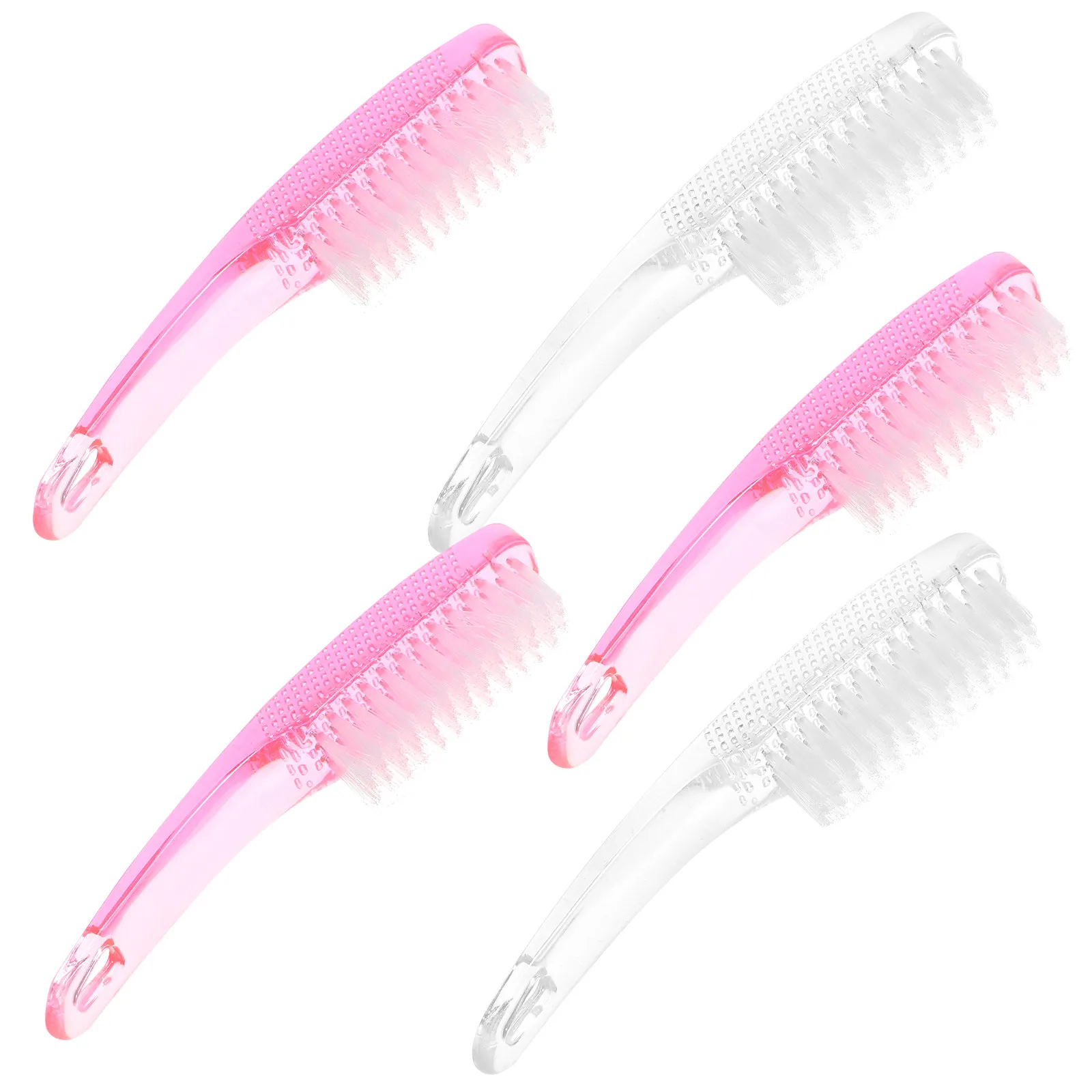 5Pcs Nail Brush Premium Plastic Manicure Cleaning Brushes for Fingernail Dust Dirt Removal Portable Home Nail Tools