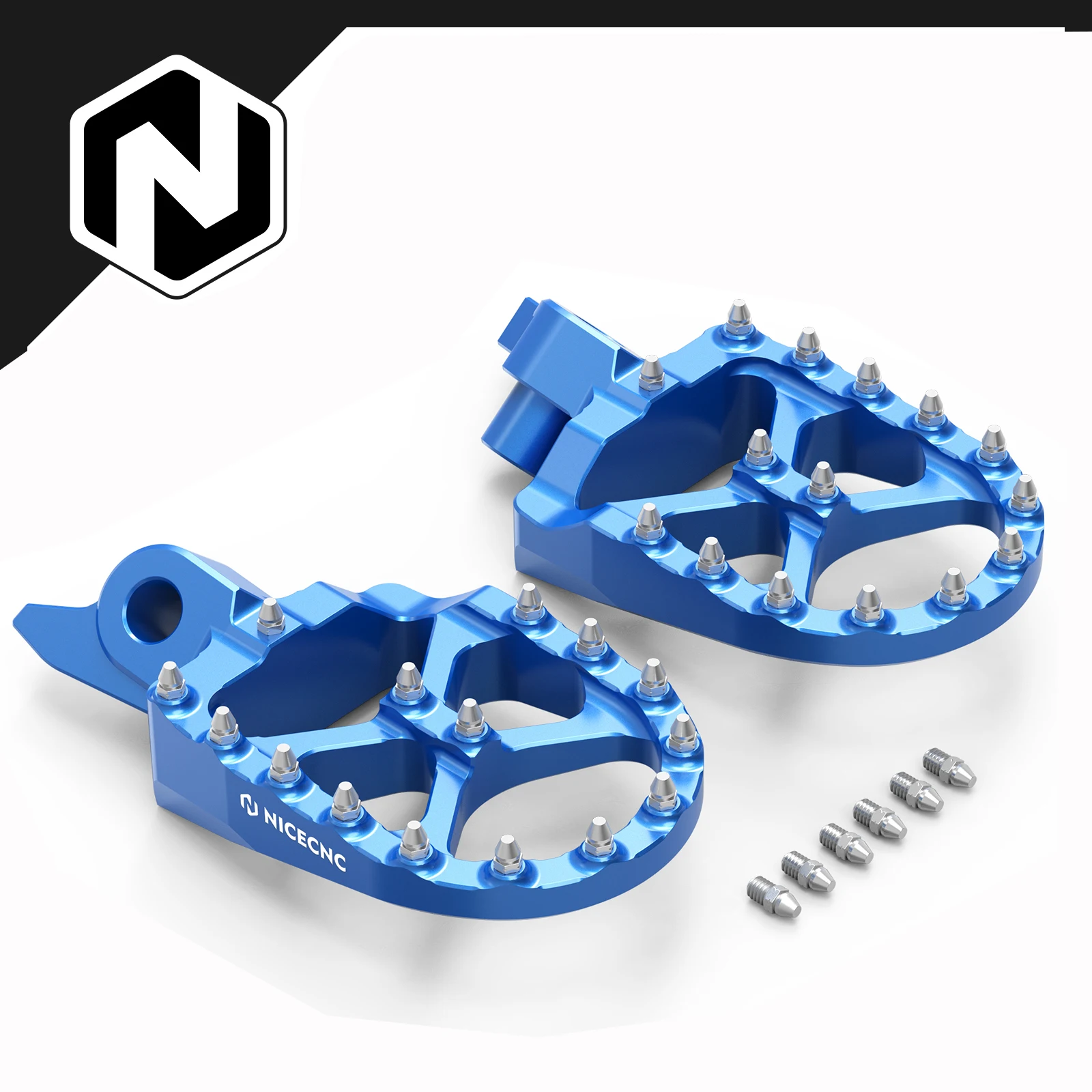 

NICECNC For Yamaha YZ450F YZ 450F 2023-2026 Forged Foot Pegs Footrest WR450F WR 450F 2024-2025 YZ250F YZ450FX 2024-2026 Blue