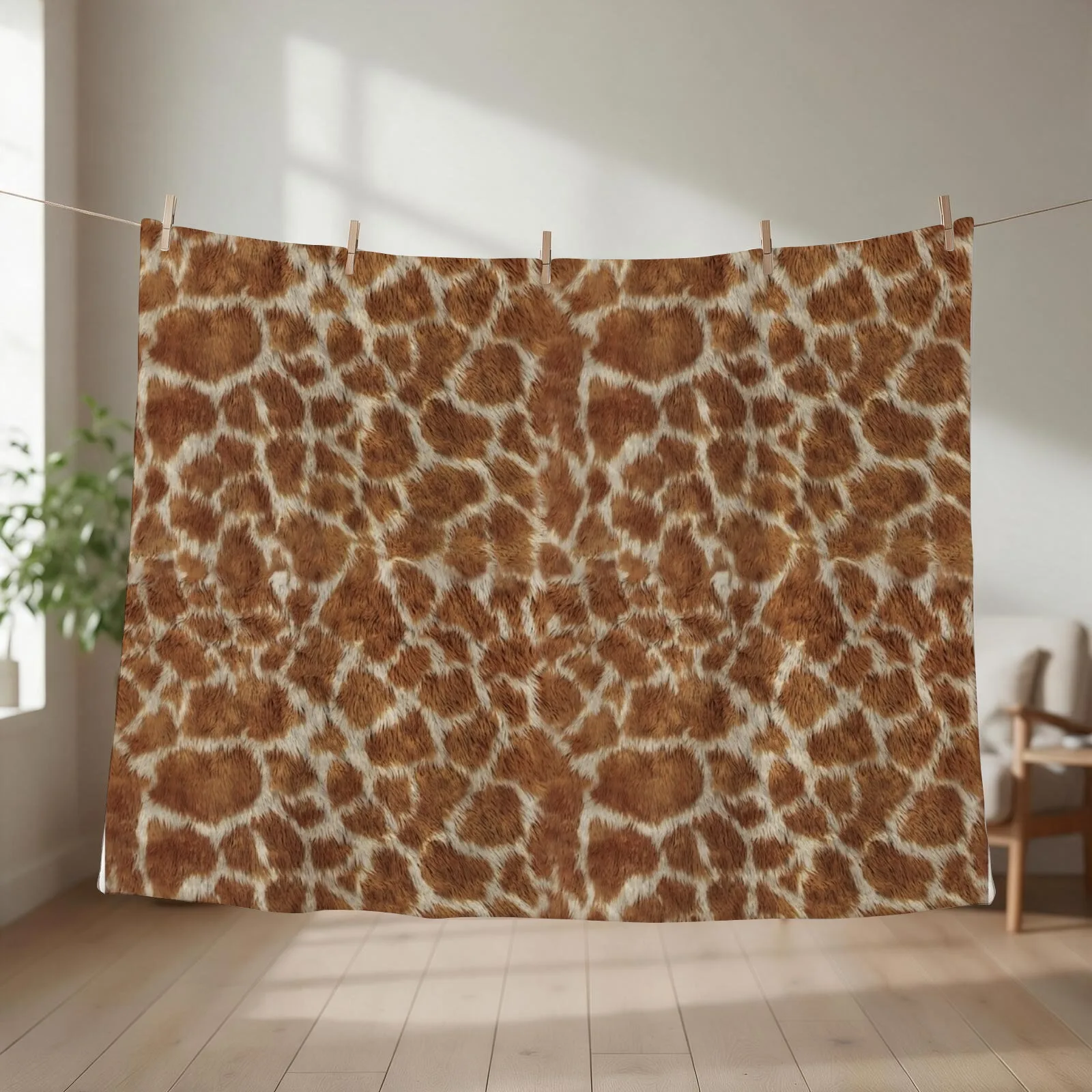 Giraffe Print Throw Blanket couch cozy soft plush fuzzy picnic outdoor blanket