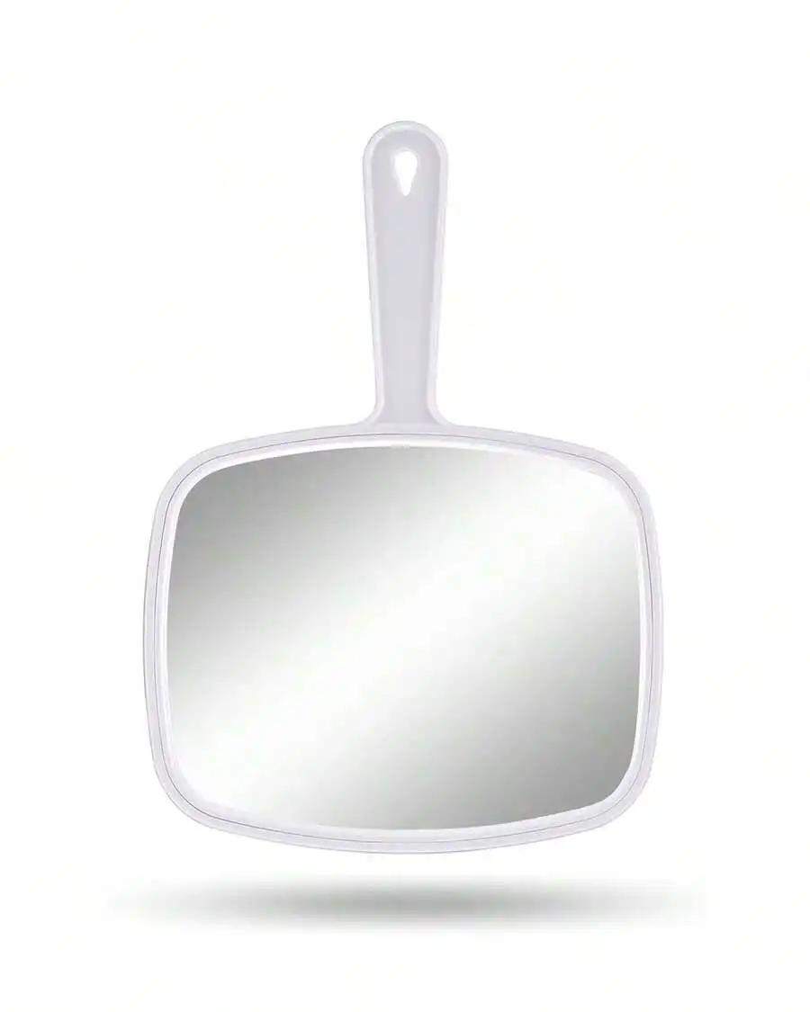 

Handheld Salon Barber Hairdressing Mirror With Handle Square White