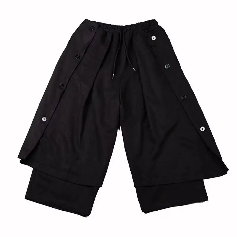 Original Japanese Spring/Summer Casual Hairstylist Dark Men's Casual Pants Style Unisex Skirt Cropped Pants, Men's Pants