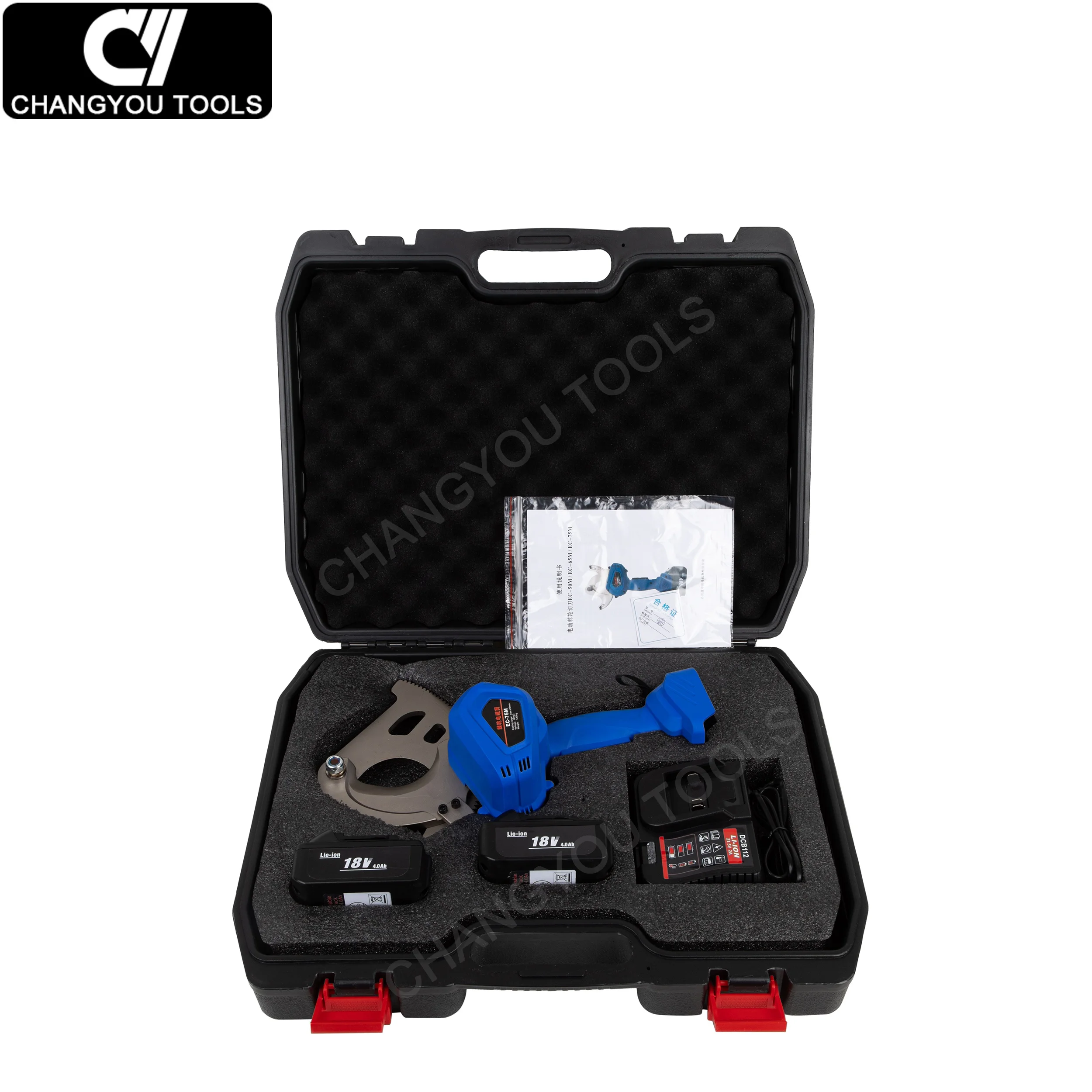 EC-75M Battery Powered Electric Ratchet Cable Cutter 75MM For Copper Aluminium Cable