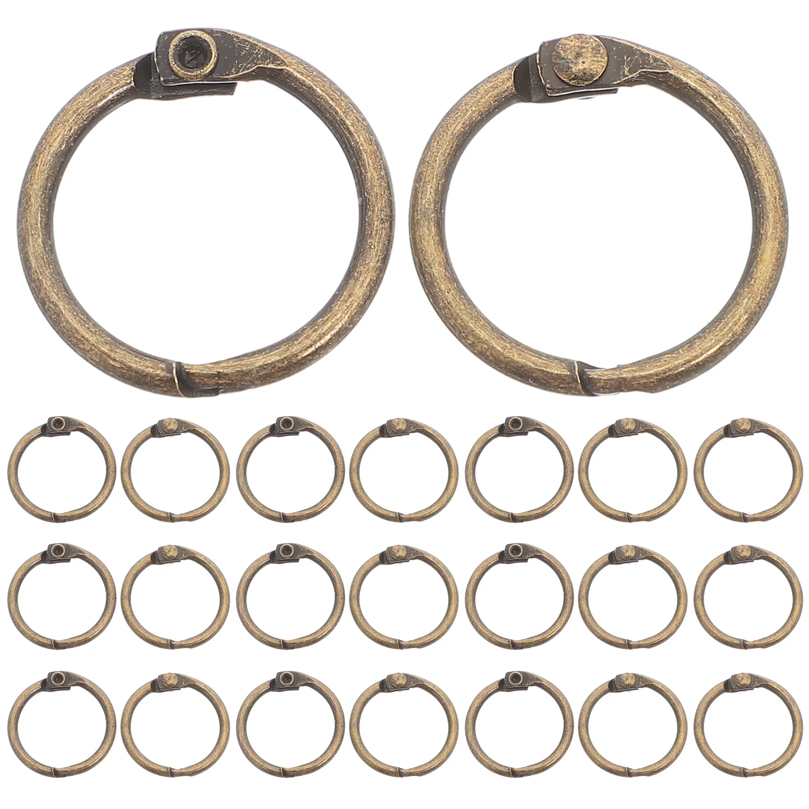 

50pcs Bronze Metal Binder Rings Openable For Scrapbook Index Card Binder Craft Diy Projects Office Stationery Supply