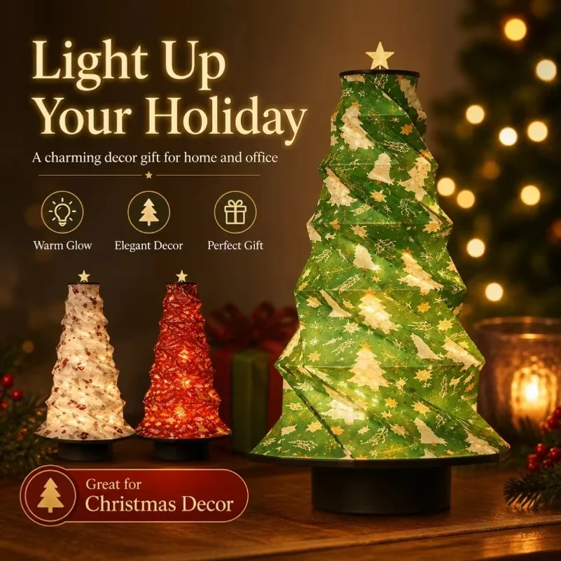 Creative Book Lamp Christmas Gift Christmas Tree Ambient Night Light Bedroom Decor Table Lamp Holiday Home Decoration