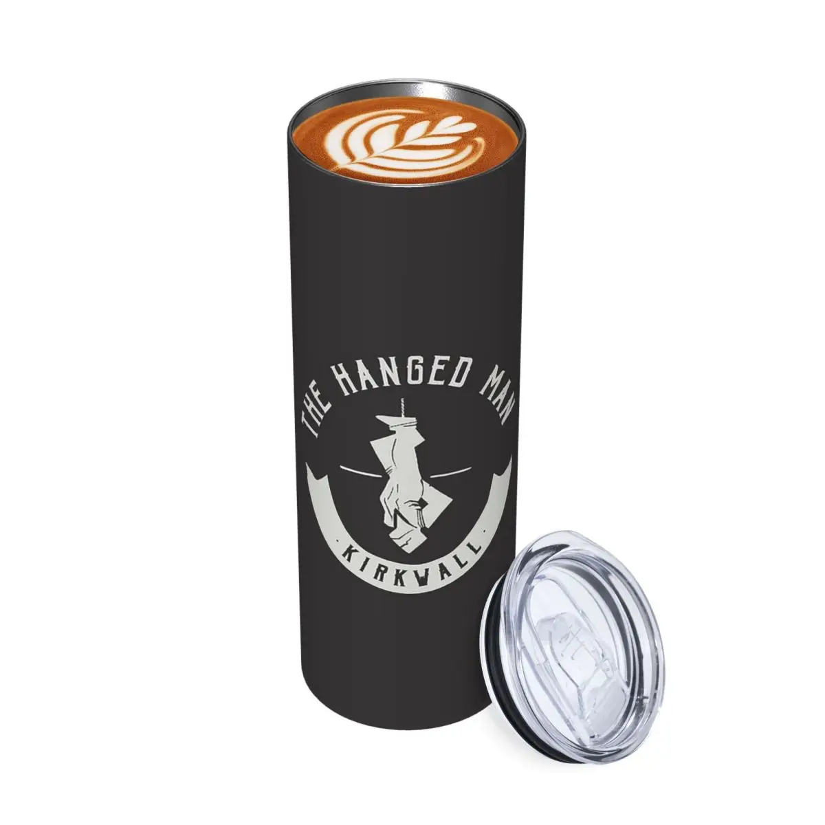The Hanged Man Pub Logo Dragon Age White Log Stainless Steel Tumbler Vacuum Insulated Mugs Thermal Cold Cup Straws With Lid 20oz
