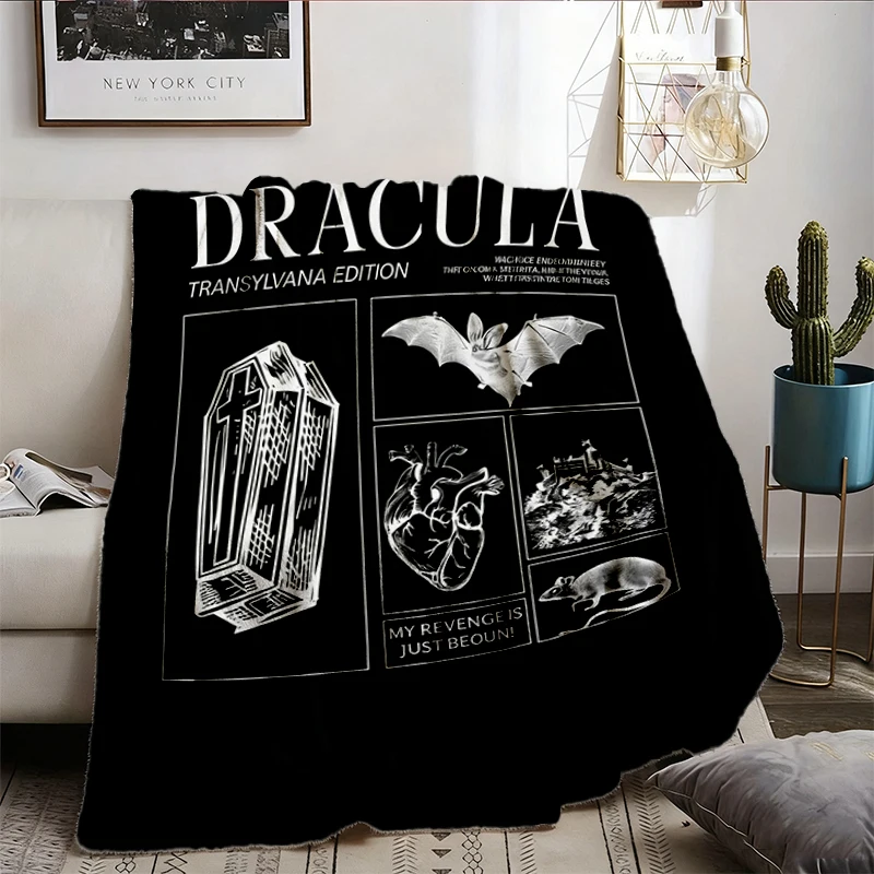 Bram Stoker's Dracula King of Vampires Halloween Comfy Blanket Monster Mash Retro Cult Classic Horror Movie Bats Dark Ro