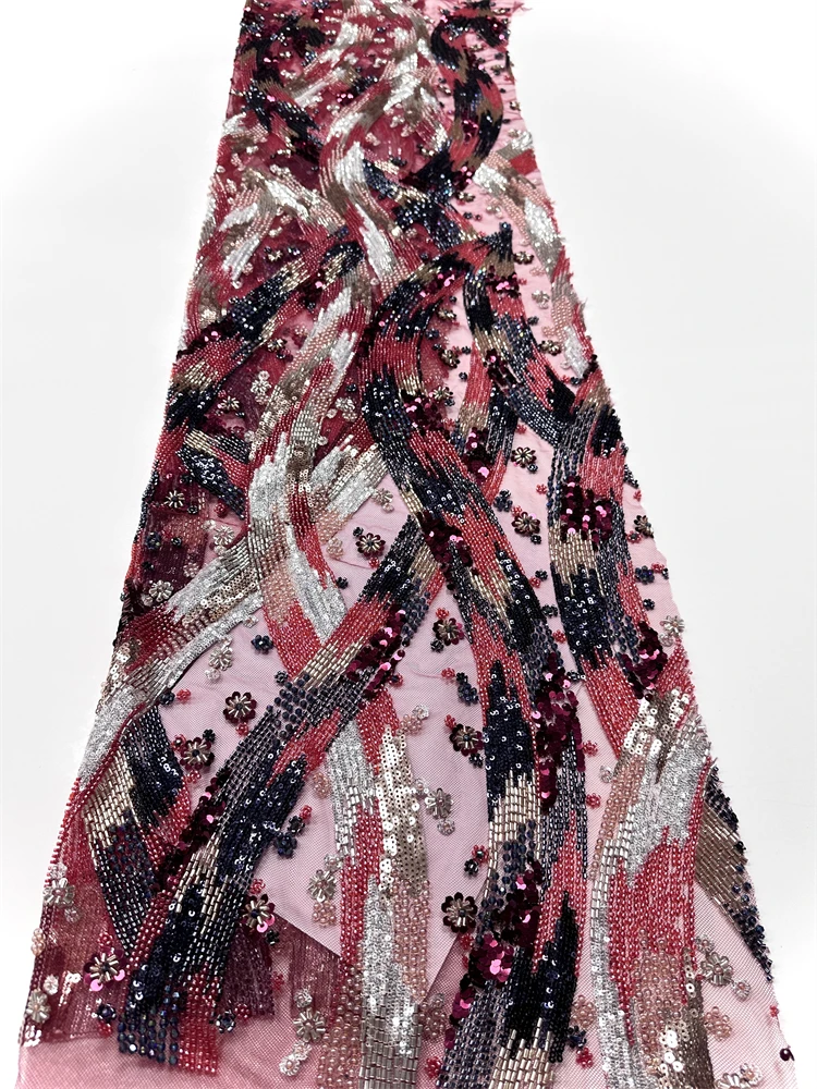 아프리카 스팽글 레이스 원단 5야드 고품질 프랑스 나이지리아 신랑 레이스 원단 드레스 웨딩 파티용