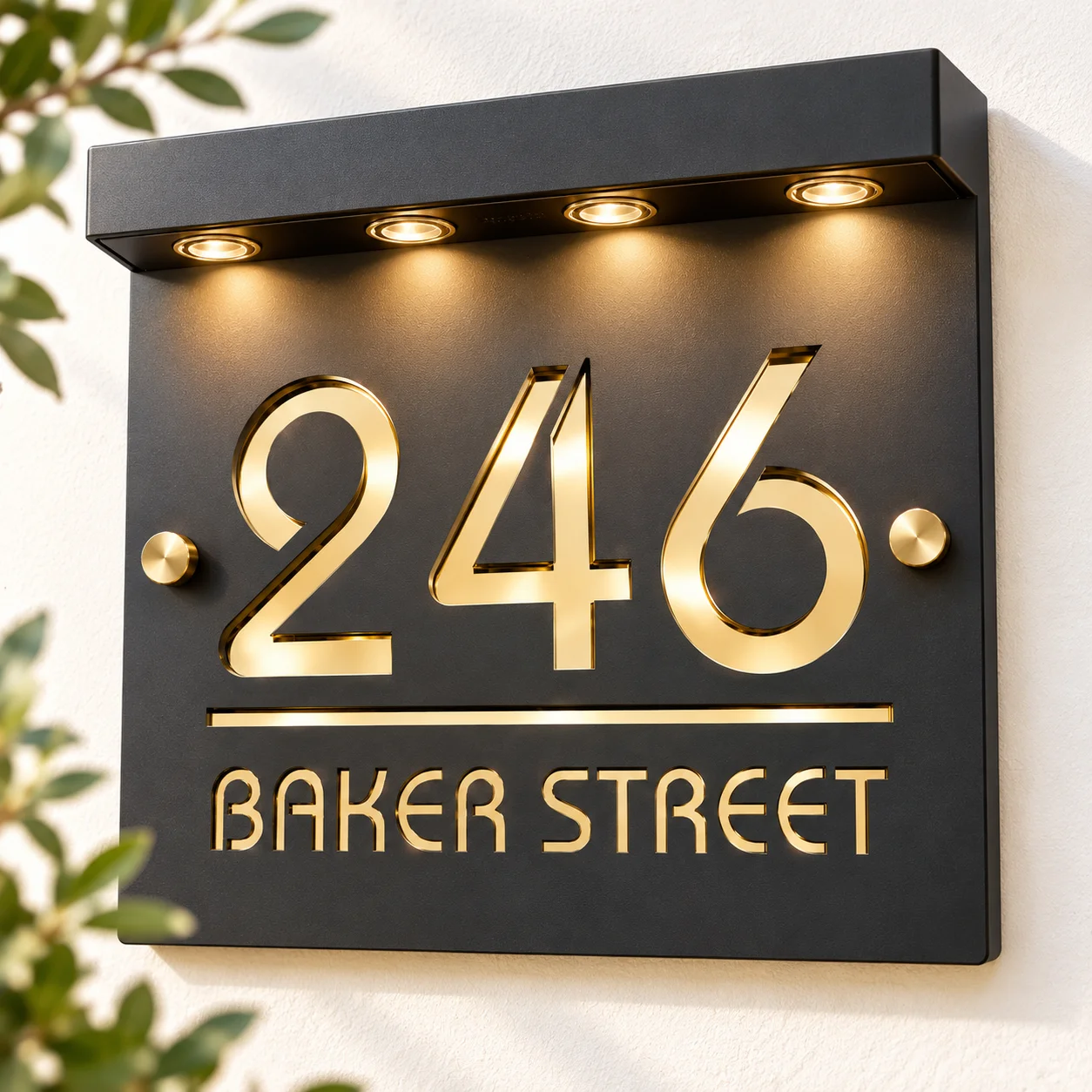 Solar LED House Number Sign Personalized Address Plaque  Illuminated Door Sign Outdoor Wall 3D Number Waterproof Acrylic Plate