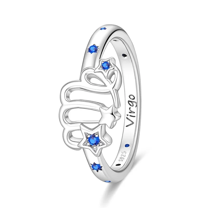 

Original 925 Sterling Silver Virgo Leo Ring Sparkling CZ Zircon Exquisite For Women Girls Family Birthday Fashion Jewelry Gifts