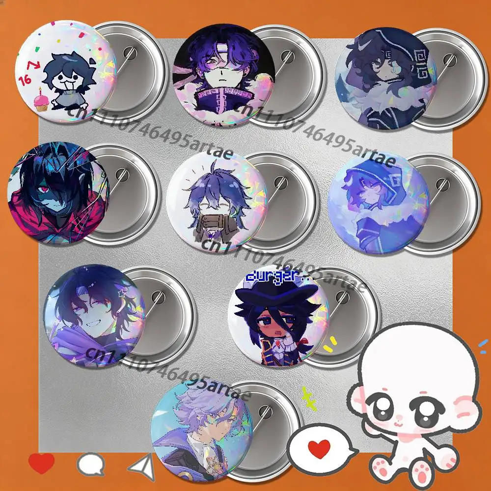 W-Wifie Cartoon Anime Music Badges Button Round Creative Pin Brooch Bag Decor Accessories Fans Collect Friends Gifts