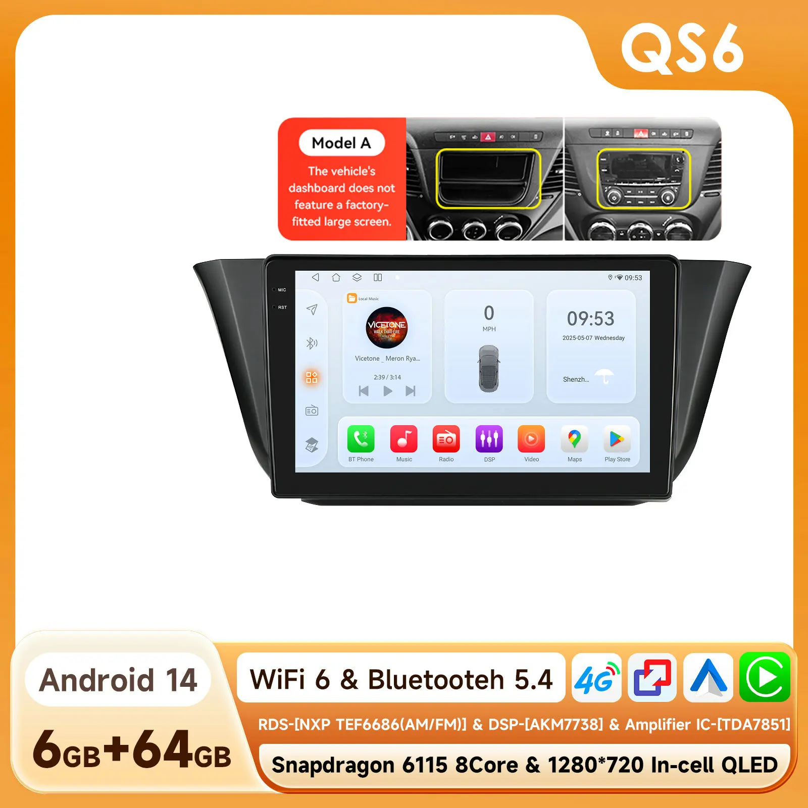 Hizpo 9 "Android Auto Radio Voor Iveco Dagelijkse 2013 2014 2015 2016 2017 2018 2019 2020 2021 Carplay Auto Multimedia Speler Gps 2din