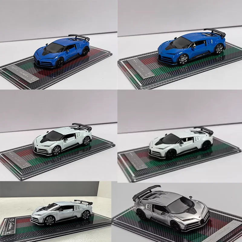 Spot U2 1:64 Bugatti Centodieci 110 edición conmemorativa supercoche rueda negra plateada modelo de coche de resina