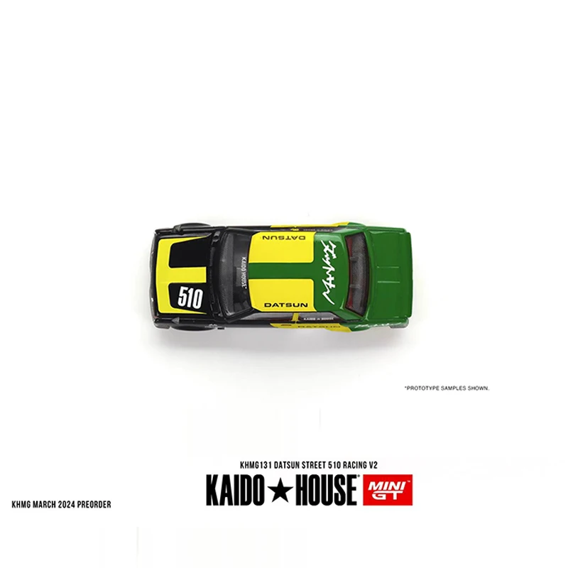 Kaido House + MINIGT 1:64 รถโมเดล Datsun Street 510 Racing V2 Alloy Die-Cast Vehicle # KHMG131