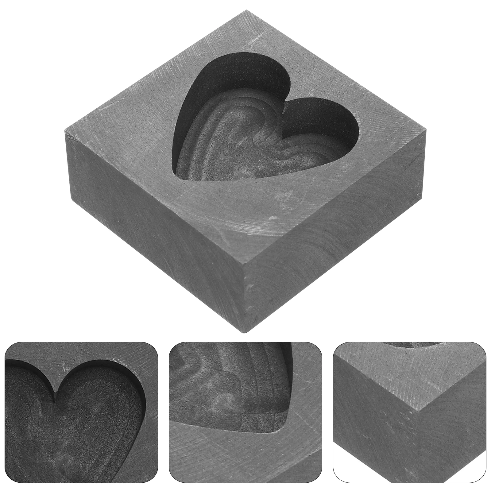 Heart-Shaped Mold Graphite Ingot Refining Scrap Gold Melting Casting Molds for Metal Silver Tool