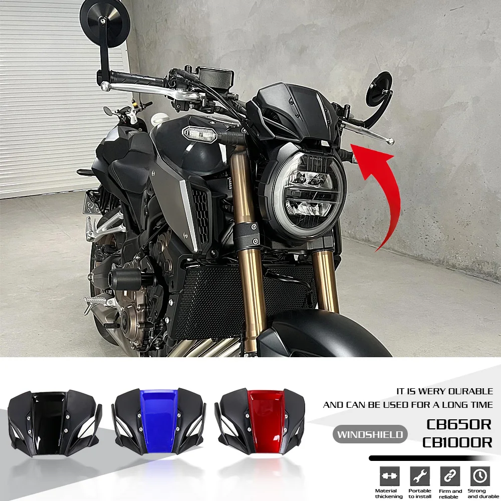 

New CB 650R Motorcycle Windshield Front windscreen Visor Wind Deflector For HONDA CB1000R 2018 -2020 CB650R 2019 2020 2021 2022