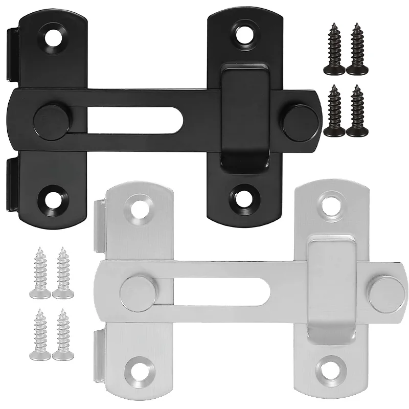 180 Degree Stainless Steel Sliding Door Lock Baby Safety Latch Right Angle Door Latch Hardware Gate Latches for Closet Window