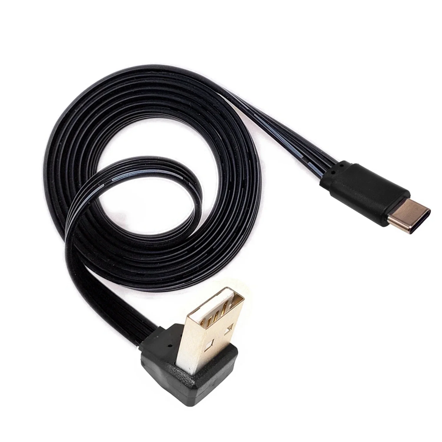 Flat data cable 90 degree curve data cable, charging cable, USB AM adapter, C-type  Elbow straight end 10CM-100CM