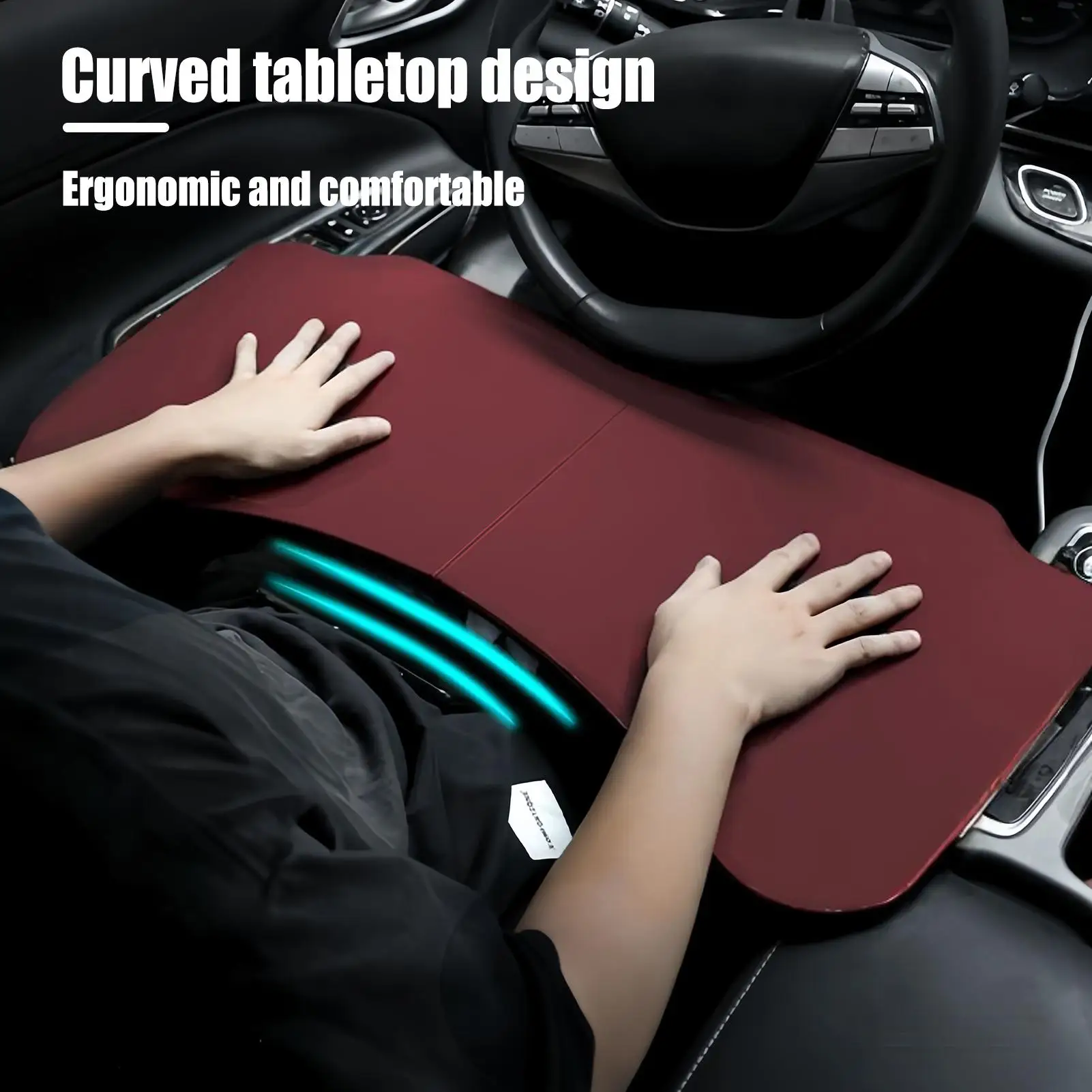 Car Steering Wheel Food Tray Foldable Auto Steering Wheel Desk Portable Car Computer Desk Mount Stand Holder For Auto Interior