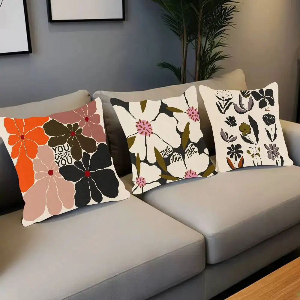 Decorative Botanical Print Pillow Case Home Decor Throw For Sofa Bed Car Room Decor Gift Idea