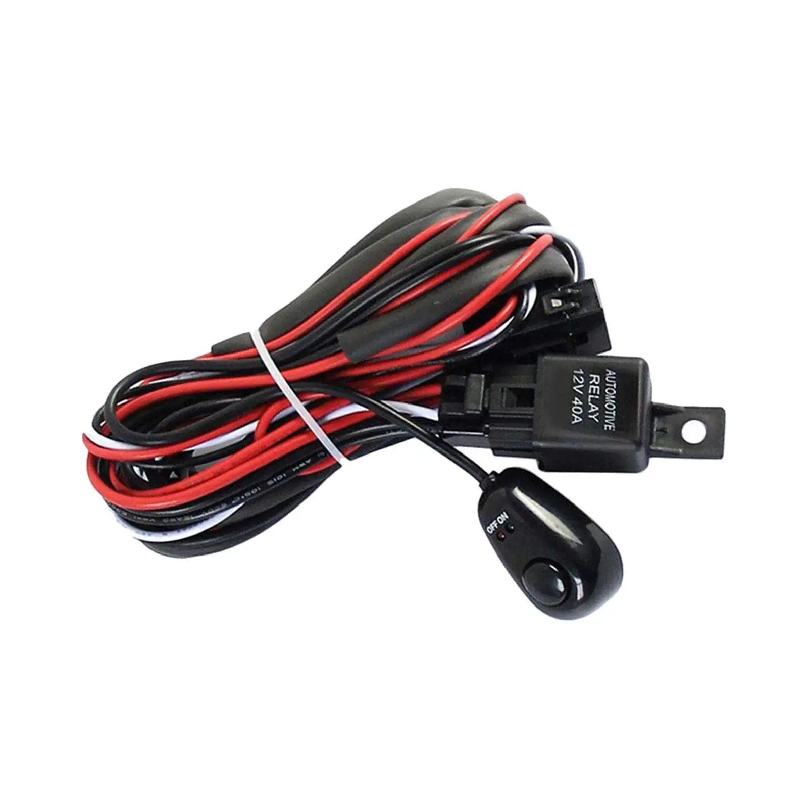 Juego de arnés de cableado de barra de luz LED de trabajo para coche, interruptor de relé de reemplazo para DC 12V 40A